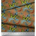 thumbnail image 3 of Soimoi Brown Cotton Poplin Fabric Colorful Butterfly Print Fabric by the Yard 42 Inch Wide, 3 of 5