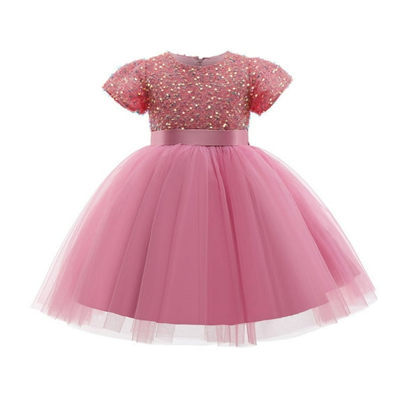 XMMSWDLA Toddler Girl Clothes Girls Baby Long Skirt Solid Princess Bowknot Performance Dress Skirt Dress