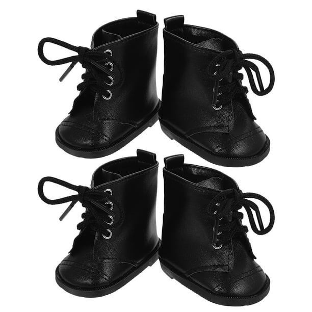 2 pares de botas para muñecas de 45 cm (18 pulgadas), zapatos de vestir, accesorios de piel sintética, calzado de moda para muñecas de casa de muñecas.