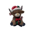 thumbnail image 3 of Opvise Highland Cow Figurine Resin Christmas Decoration 11cm Rustic Brown Table Mantel Ornament, 3 of 8