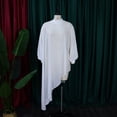 thumbnail image 2 of AURA Plus Size Chiffon Maxi Dress Half High Neck Long Sleeve Loose Fit Irregular Hem Elegant Summer Dress, 2 of 8