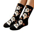 thumbnail image 4 of Halloween Cartoon Crew Socks, Festive Pumpkin Ghost Black Cat Pattern Long Socks, Soft Cozy Casual Hosiery for Women Halloween Party Home Daily Wear Holiday Gift, 4 of 5