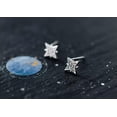 thumbnail image 6 of EOEMY Sterling Silver Clear Crystal Cubic Zirconia Cz Stud Earrings - Star Shapes, 6 of 7
