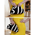 thumbnail image 5 of WANDF Clutch Purse for Women,Knit  Clutch Handbags,Woven Evening Bags,Large Dumpling Bag for Ladies,Girlfriend,Travel Makeup Storage Lightweight Portable Pouch(Black White Pattern-A), 5 of 8
