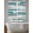 thumbnail image 5 of Teal Green Grey Lines Sheer Curtains 2 Panels Set Abstract Mottled Paints Graffiti Texture Sheer Window Curtains Light Filtering Rod Pocket Voile Drapes for Bedroom Living Room 52"X72", 5 of 8