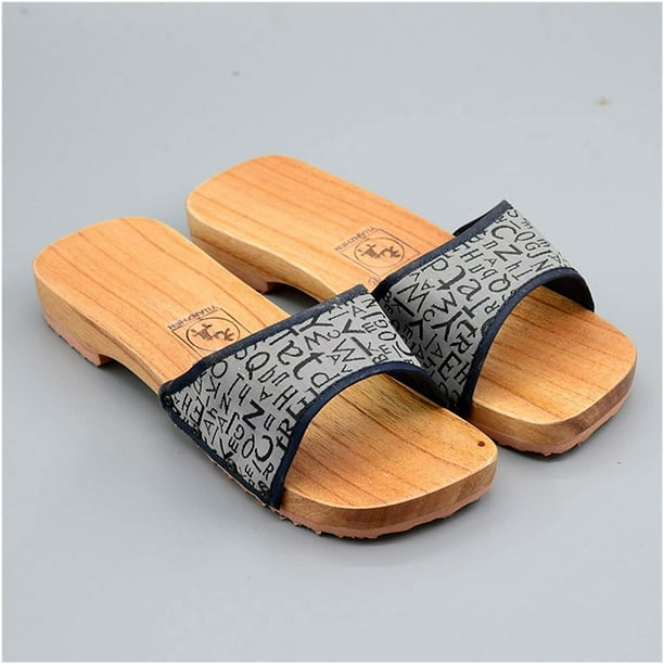 ATTOE Bathroom Wooden Slippers Home Non Slip Men and Women Wooden