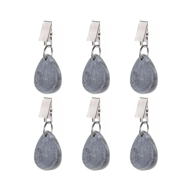 6pcs Set Tablecloth Counterweight Natural Stone Tablecloth Counterweight Marble Clamp Pendant Marble Tablecloth Pendant 3.5*4.cm (Gray)
