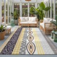 thumbnail image 2 of Area Rugs 3'x5', Yellow Grey Geometric Carpet Runner Indoor Outdoor Rugs Home Decor Aesthetic, Boho Vintage Country Flowers Leaves Non Slip Mats Washable Accent Rug for Living Room Bedroom, 2 of 8