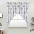 thumbnail image 3 of Dark Blue and Grey Leaf Swag Valances for Windows 2 Pack Abstract Farm Plants Floral Branches Swag Kitchen Curtains 63 Inches Long Rod Pocket Short Window Treatment for Kitchen Bathroom 36"x63", 3 of 9