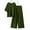 Army Green, variant on Summer Sets Women 2 Piece Outfits Loose Casual Solid Color And Linen 3/4 Sleeved Tops+Pants Outwear Set Army Green 5XL