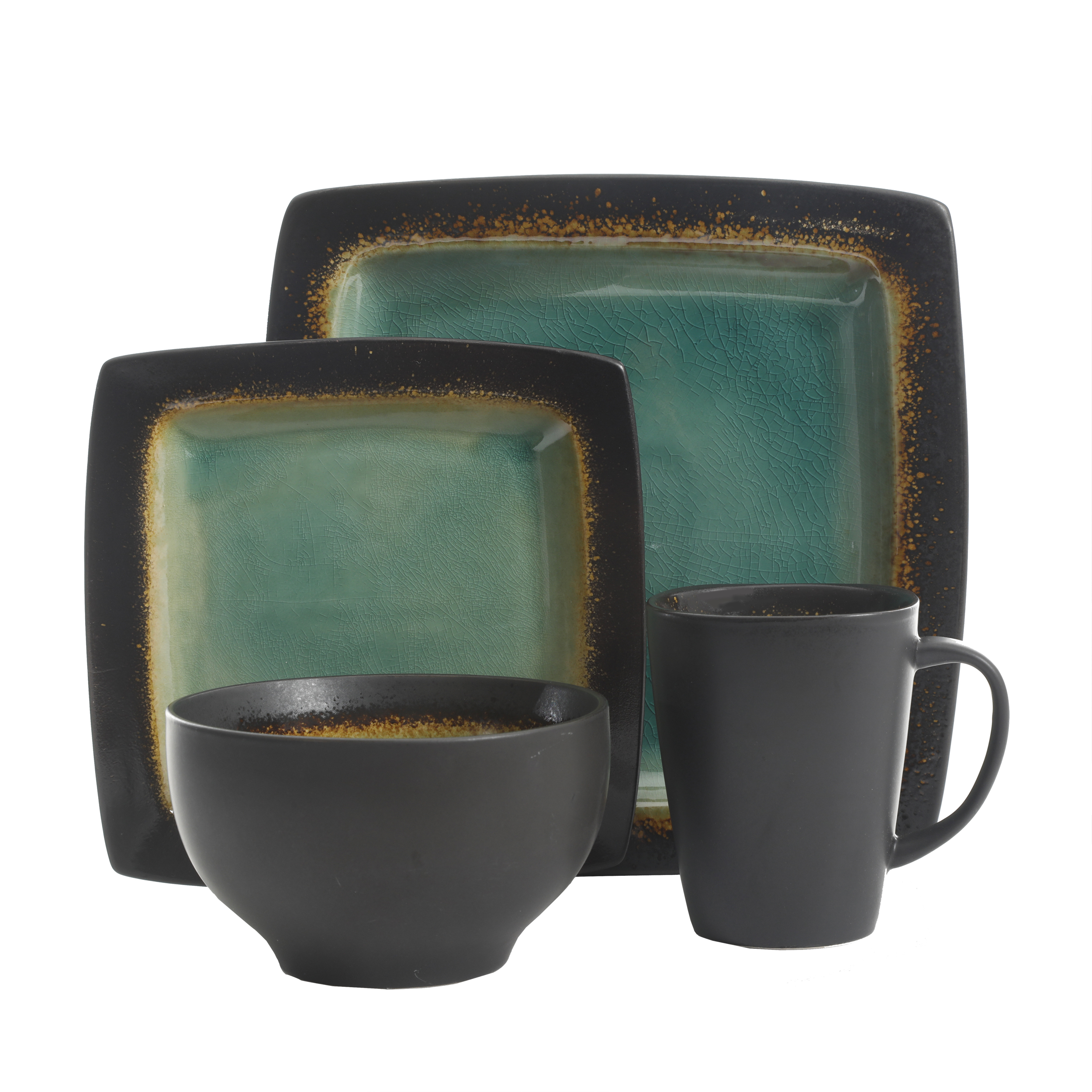 Gibson Home Ocean Oasis 16-Piece Dinnerware Set, Turquoise - image 3 of 10