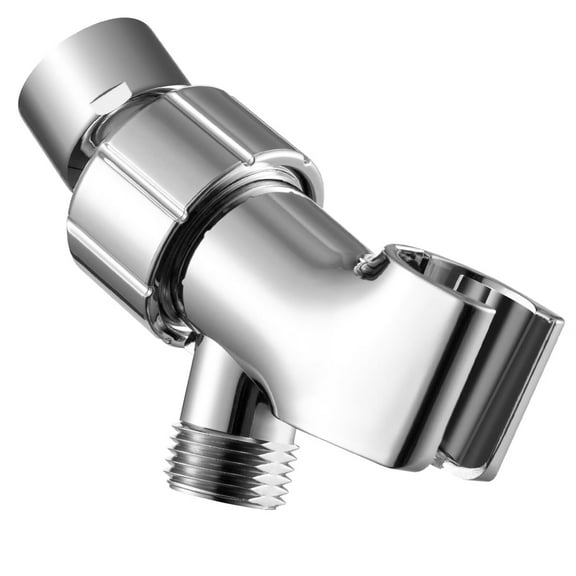 Shower Head Holder with Solid Brass Ball Joint for Handheld Shower Head,Adjustable Shower Arm Mount for Connecting Shower Arm and Shower Hose,1/2 Inch IPS Female Inlet and Male Outlet,Chrome