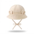 thumbnail image 2 of PureCasa Baby Summer Sun Hat for 0-3 Years Infant Boys Girls Comfortable Breathable Outdoor Hat Toddler Cotton Bucket Hats with Straps, 2 of 7