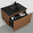 thumbnail image 3 of George William Cabinetry Contemporary Wall Hung Bathroom Vanity Set With Black Quartz Sand Integrated Single Sink, 3 of 6