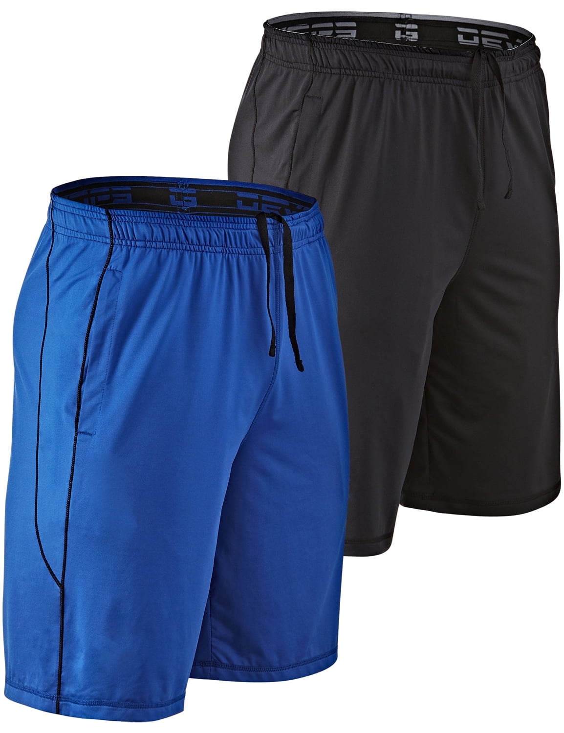 DEVOPS 2 Pack Men's LooseFit 10" Workout Gym Shorts with Pockets