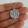 thumbnail image 2 of Sterling Silver Compass Wax Seal Pendant Necklace, 18" Chain, 2 of 4