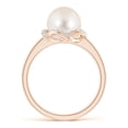 thumbnail image 2 of ANGARA Freshwater Cultured Pearl Overlapping Halo Ring in 14K Rose Gold for Women | June Birthstone, Birthday, Anniversary, Jewelry Gift for Women | Pearl Ring, 2 of 8