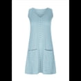 thumbnail image 3 of Vestidos de Mujer Sin Mangas con Cuello en V y Bolsillos Color Turquesa M, 3 of 5
