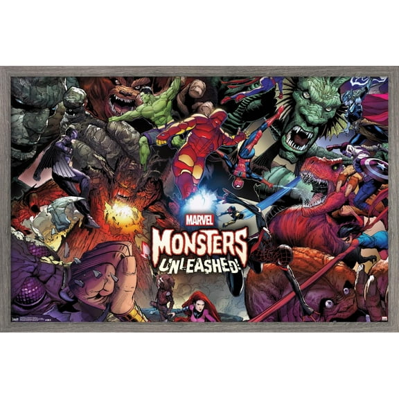 Marvel Comics - Monsters Unleashed Wall Poster, 14.725" x 22.375", Framed