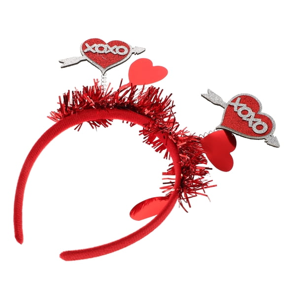 Masteelf Red Heart Headband for Valentine's Day Parties and Weddings Stylish Glitter Felt Design