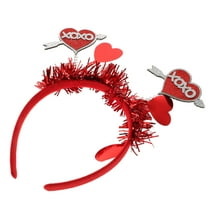 Masteelf Red Heart Headband for Valentine's Day Parties and Weddings Stylish Glitter Felt Design