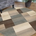 thumbnail image 3 of HomeRoots 486858 8 ft. Patchwork Power Loom Stain Resistant Round Area Rug, Grey, 3 of 5