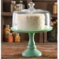 thumbnail image 1 of Pioneer Woman Pedestal Cake Plate & Glass Lid Jadeite Color 10 Inch, 1 of 4