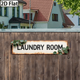 thumbnail image 2 of 2D Flat, 1pc Rustic Farmhouse Laundry Room Metal Sign - Vintage Wall Decor with LAUNDRY ROOM Text, Distressed White Finish Black Accents, 4x16 Inch for Laundry Room, Bathroom, Utility Room, Fa, 2 of 10