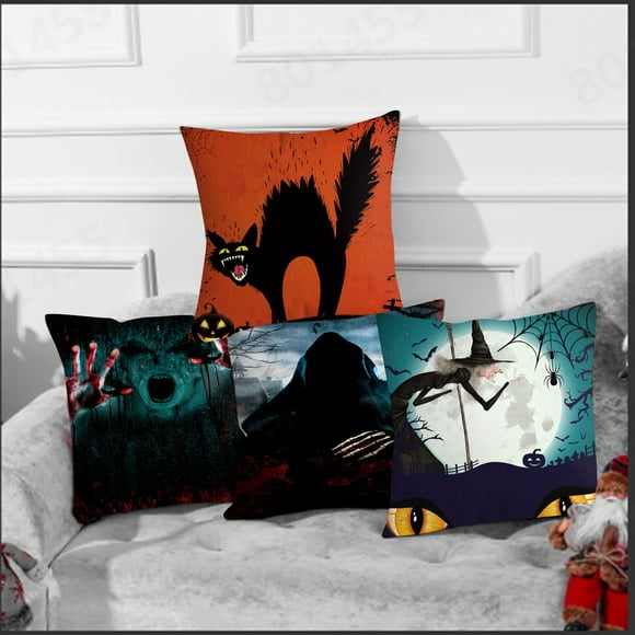 Clearance Savings Hot6sl Home Storage Organiser,Kitchen Goodies,4pcs Christmas Pillow Cases Linen Sofa Ghosts Cushion Cover Home Decor
