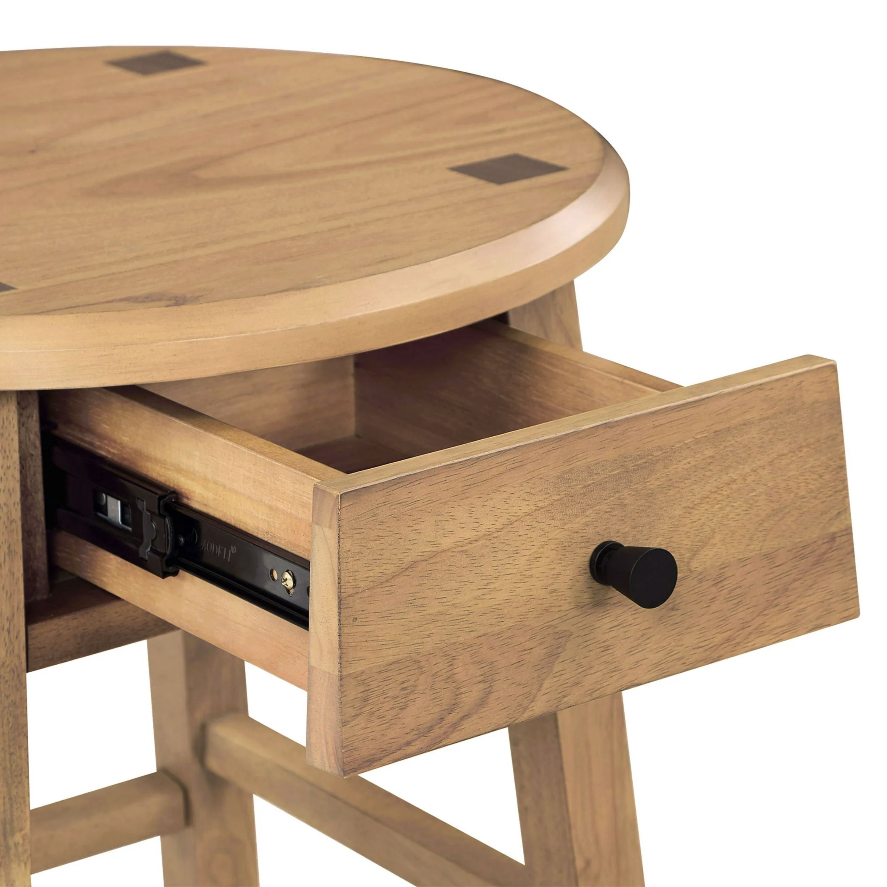 Leumius End Table Farmhouse Small Side Table with Drawer,Corner Table Drink Table for Living Room,Natural