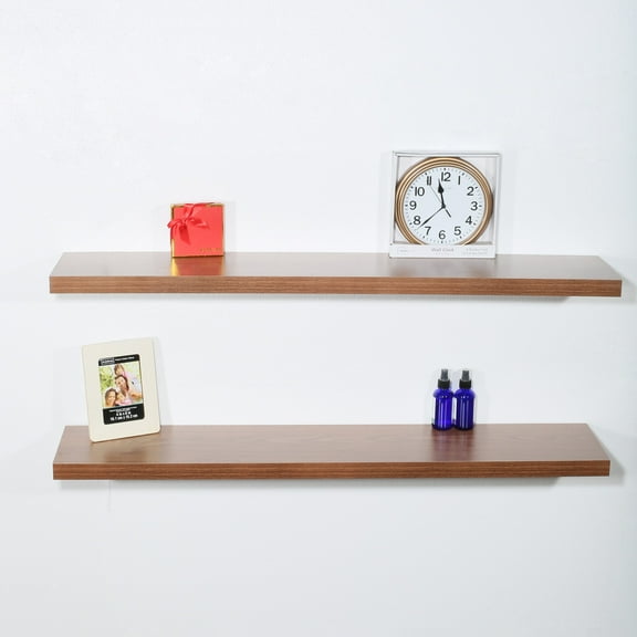 Set of 2 Modern and Contemporary JD walnut Floating Shelf - 47.24*9.25*1.5 inches