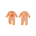 thumbnail image 2 of Loicainy Infant Baby Boy Halloween Romper 3 6 12 18 Months Long Sleeve Crew Neck Stripes Embroidery Pumpkin Clothes, 2 of 8