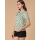 thumbnail image 4 of INSPIRE CHIC Blusa floral vintage para mujer, cuello vuelto, cuello dividido, manga corta, gasa, camisa elegante Beige S, 4 of 6