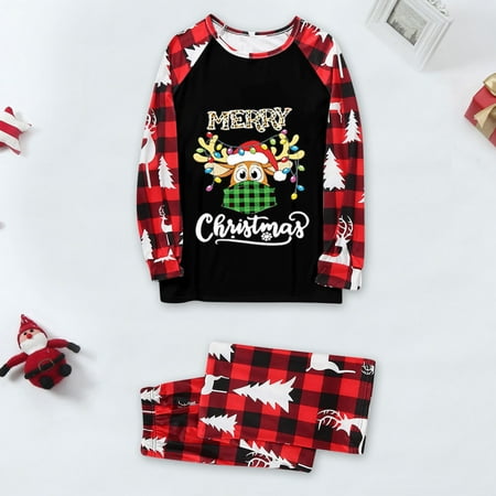 

Christmas Gifts Christmas Pajamas for Family Xmas Pajamas Pjs Sleepwear Outfits Matching Set Polyester Black M