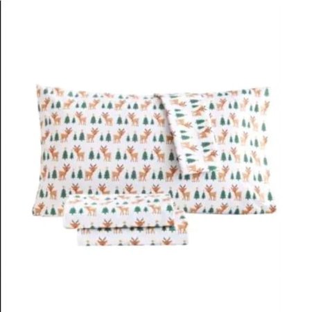 Kids Holiday Microfiber 4 pc Sheet Set Bedding, Full, White