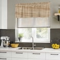 thumbnail image 4 of 2 Pack Country Farmhouse Valances for Windows Bedroom Living Room Window Treatments, Vintage Brown Wooden Grain Rod Pocket Valance Drapes Short Kitchen Curtains Over Sink 54"x18", 4 of 8