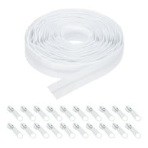 Uxcell 10 Yards 1" #3 Nylon Coil Zipper Sewing Tape with 20 Zip Slider, White
