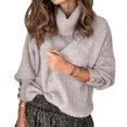 thumbnail image 3 of Women'S Oversized Chunky Pullover Sweaters Cowl Neck Long Sleeve Winter Slouchy Loose Knit Sweaters Gray L, 3 of 8