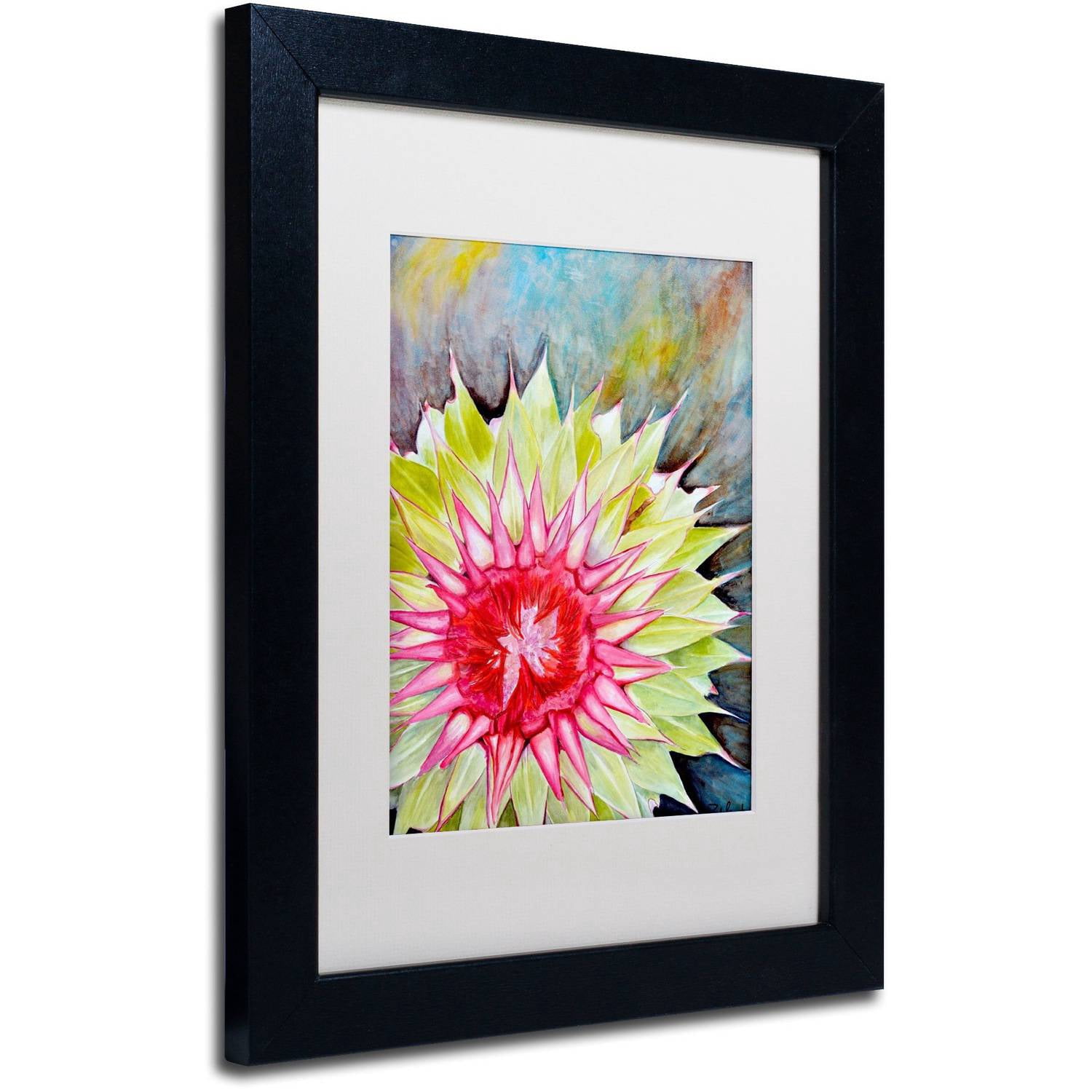 Trademark Fine Art "Thistle" Canvas Art by Jennifer Redstreake White Matte, Black Frame