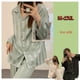 thumbnail image 3 of Conjunto de pijama de seda de hielo para mujer, ropa de dormir suave de manga larga, a rayas de rejilla, de lujo, para primavera y verano, 2 piezas, 3 of 4