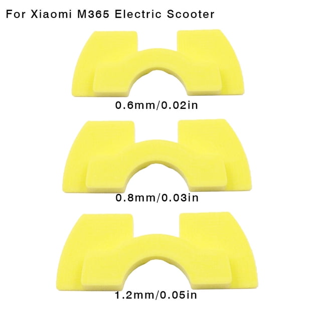 Soidarity Cojín de amortiguación para patinete plegable, 3 piezas, espaciador, amortiguador de vibraciones, reemplazo de cojines para Patinetes eléctricos Amarillo