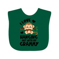 Inktastic Monkey I Love Hanging out with My Grammy Boys or Girls Baby Bib