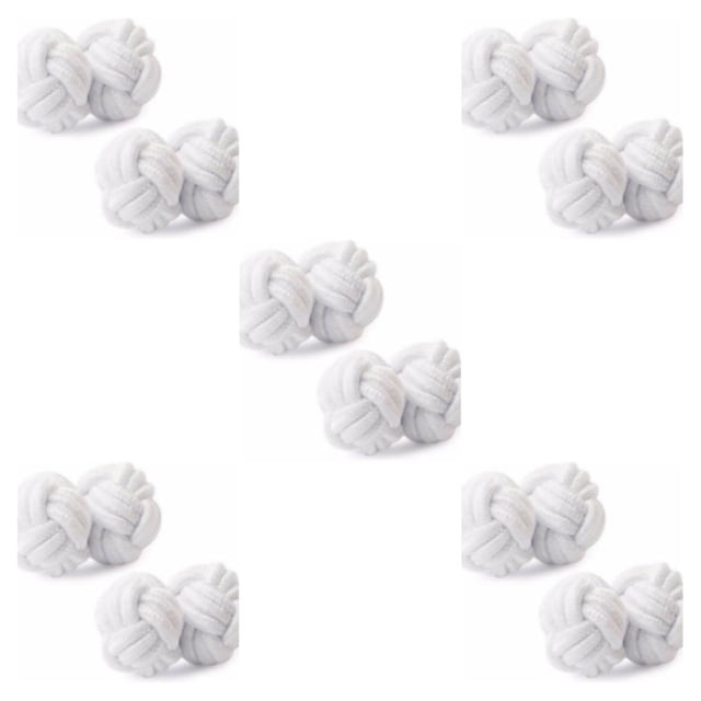 Guardoinrt 10pcs Polyester Add Touch Of Elegance With These Eye-catching Cufflinks Versatile Accessories white 5Set