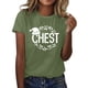 thumbnail image 1 of Gibobby Tops navideños para Mujer Omen Casual Cuello redondo Color sólido Impresión navideña Camiseta de manga corta Top(Verde,XG), 1 of 4