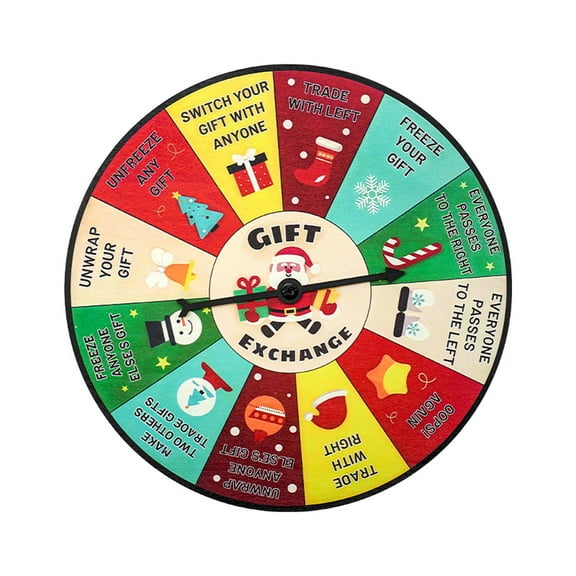 DAMAI Christmas Game Gift Exchange Spinner, 2025 Wooden White Elephant Game Wheel, Christmas Exchange Gifts Party Supplies for Family Coworkers Adult Xmas Holiday Party Decorations
