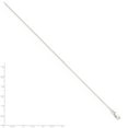 thumbnail image 2 of White Sterling Silver chain Cable 18 in 1.25 mm Rhodium-plated1.25mm with 2in ext, 2 of 2