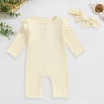 thumbnail image 2 of Hessimy Baby Girls Short-Sleeve Bodysuit Baby Girls Romper Soft Breathable(Beige, 2 of 7