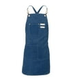 thumbnail image 2 of Canvas Apron Chef Apron Large Pockets Dark Blue, 2 of 8