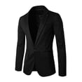thumbnail image 1 of Blázer Ajustado Casual Ligero uxcell para hombres Negro 56, 1 of 7