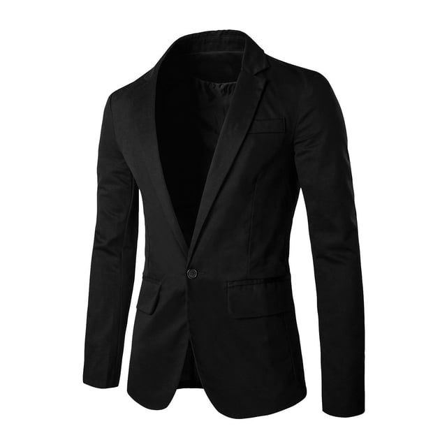 Blázer Ajustado Casual Ligero uxcell para hombres Negro 56